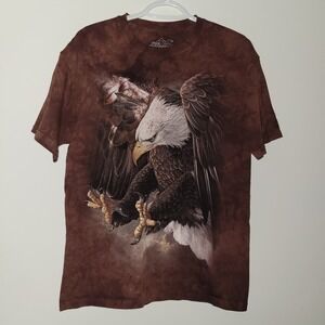 The Mountain Bald Eagle Short Sleeve T-Shirt Men's Size Medium Brown 2014 USA
